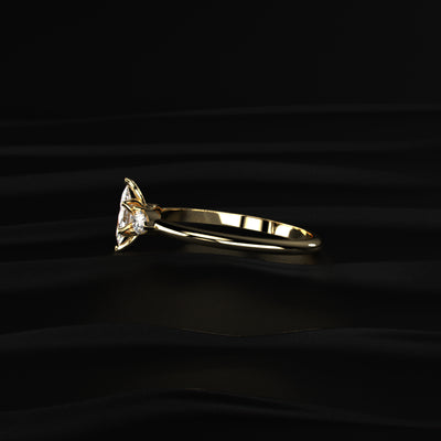 Marquise Diamond Ring With Pear Side Stones | Earthly Jewels