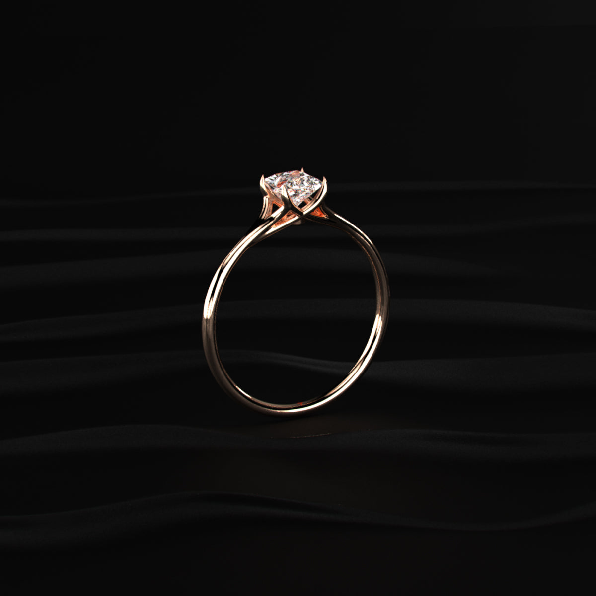 Princess Cut Split Shank Diamond Ring