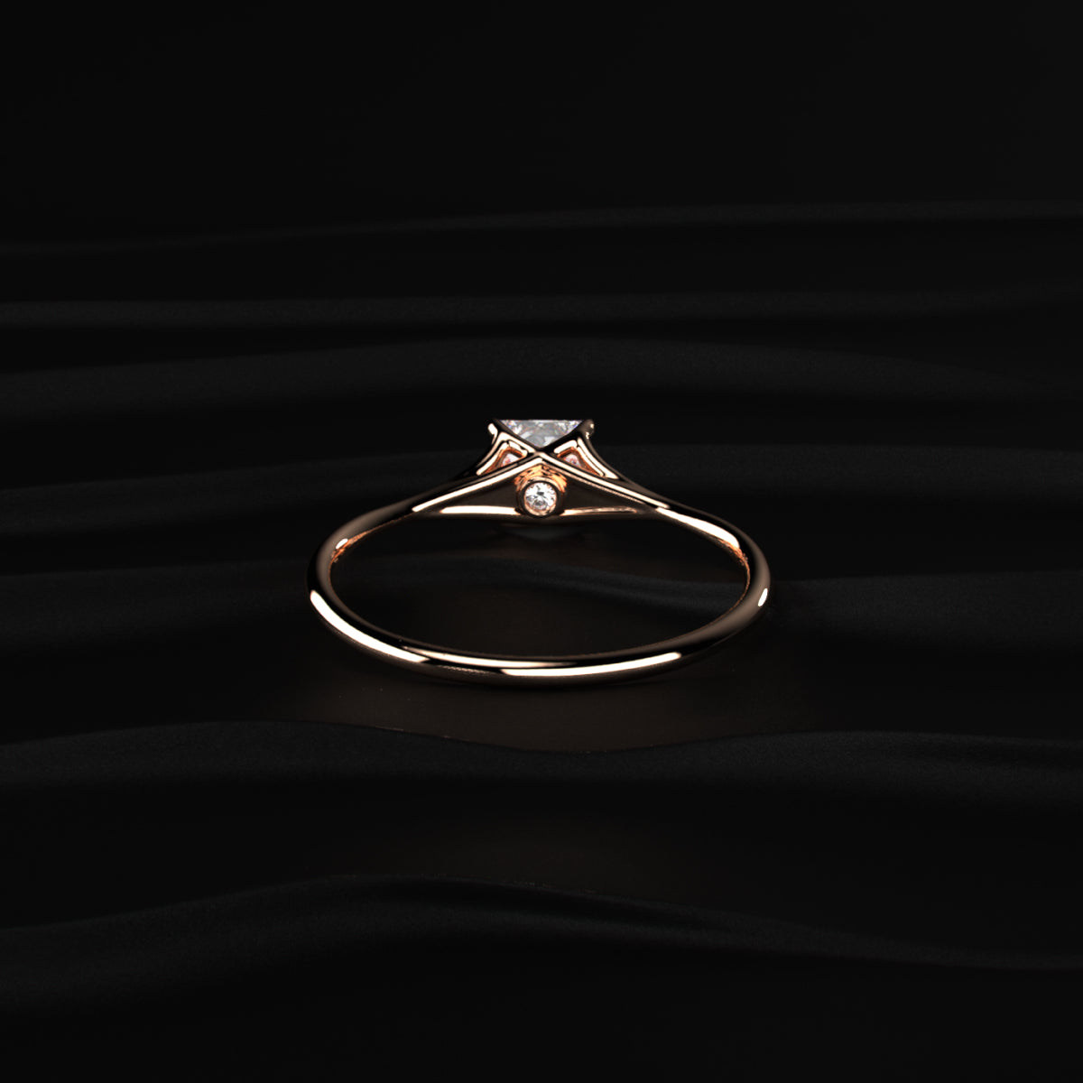 Princess Cut Split Shank Diamond Ring