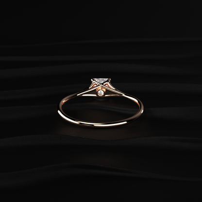 Princess Cut Split Shank Diamond Ring