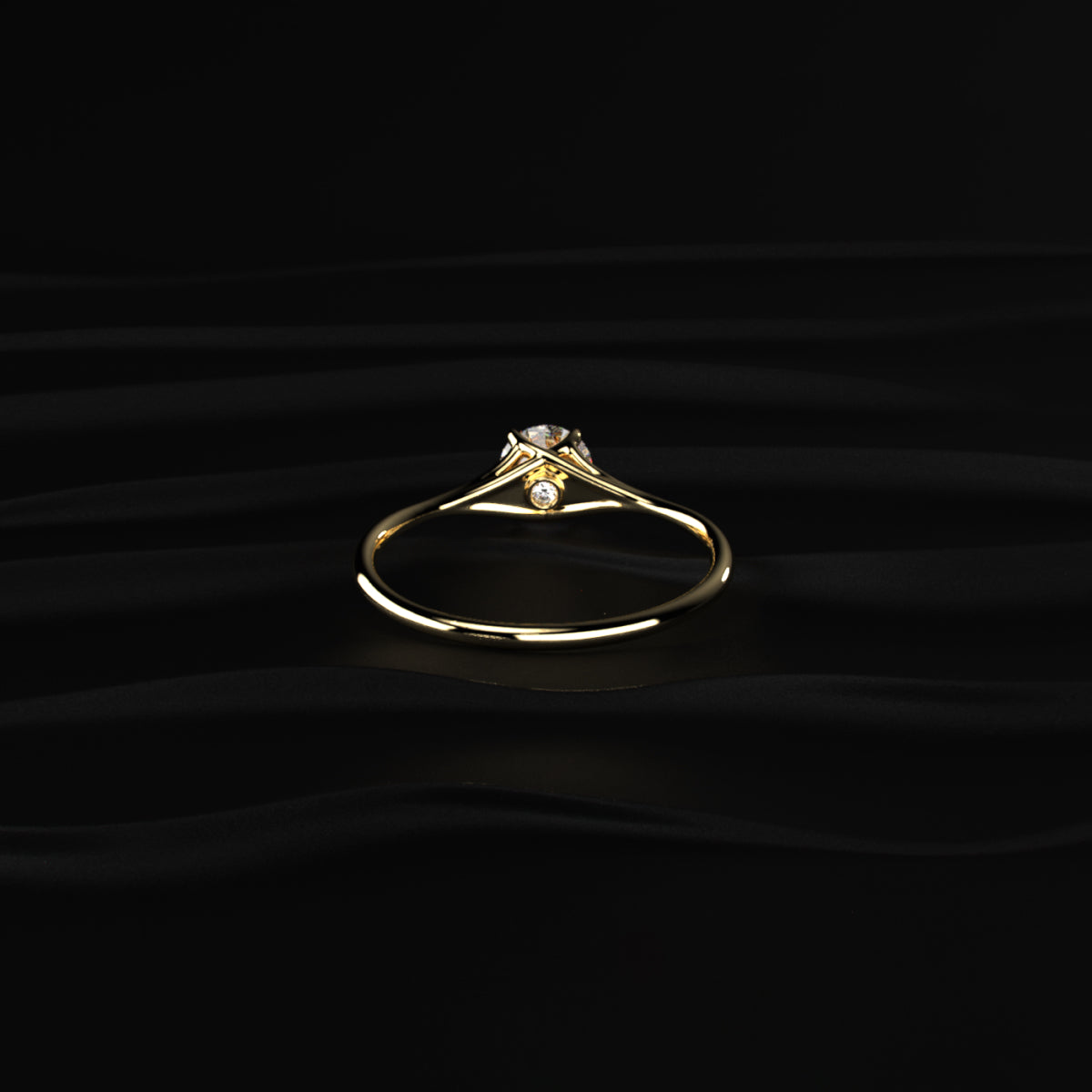 Round Diamond Split Shank Ring