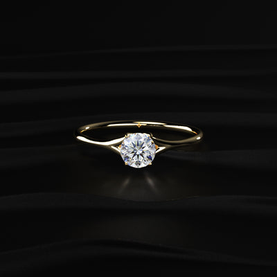 Round Diamond Split Shank Ring | Earthly Jewels