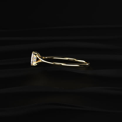 Emerald Cut Split Shank Ring