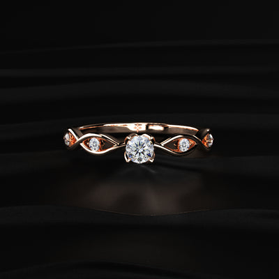 Round Twisted Shank Diamond Ring | Earthly Jewels