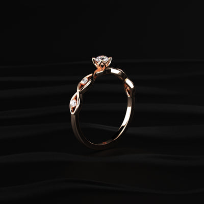 Round Twisted Shank Diamond Ring | Earthly Jewels
