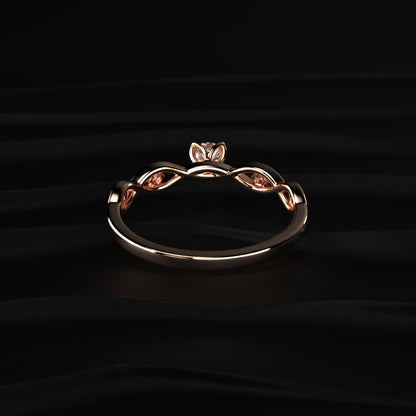 Round Twisted Shank Diamond Ring
