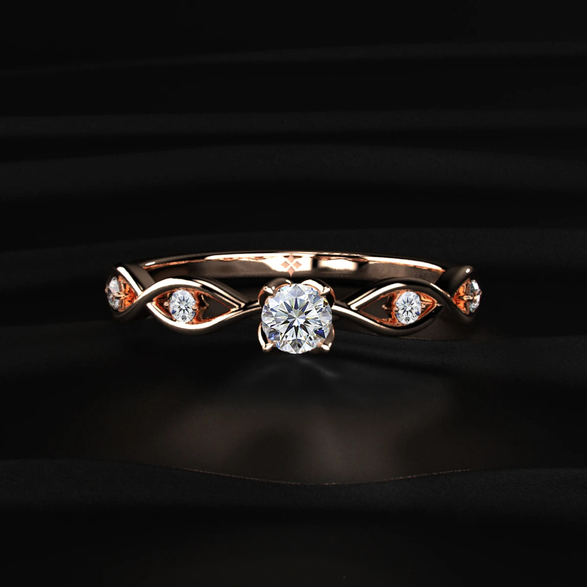 Round Twisted Shank Diamond Ring | Earthly Jewels