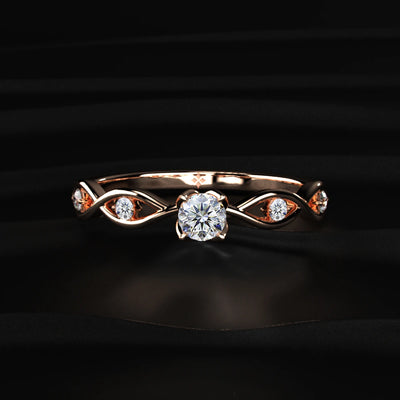 Round Twisted Shank Diamond Ring | Earthly Jewels