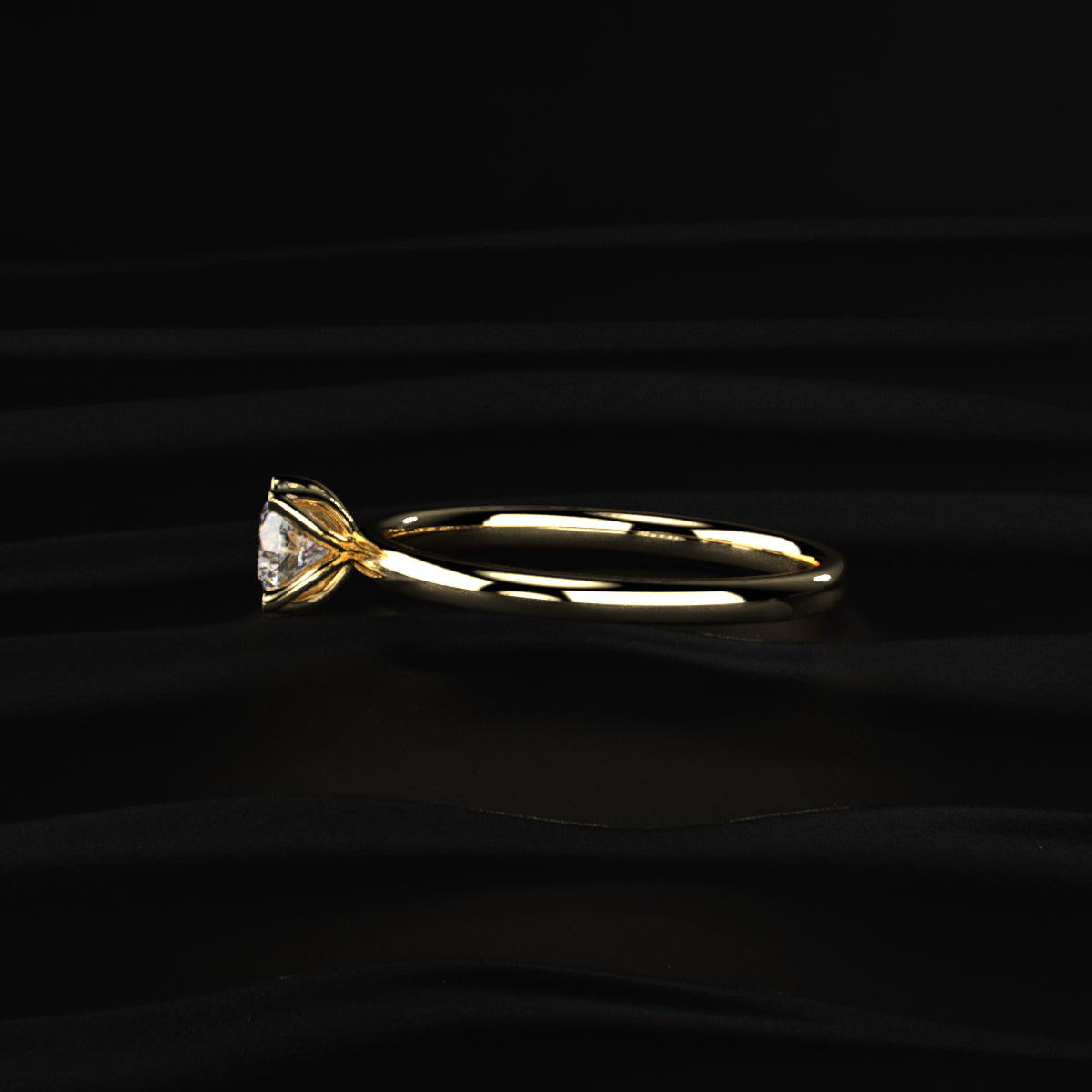 Round Diamond Tulip Setting Ring