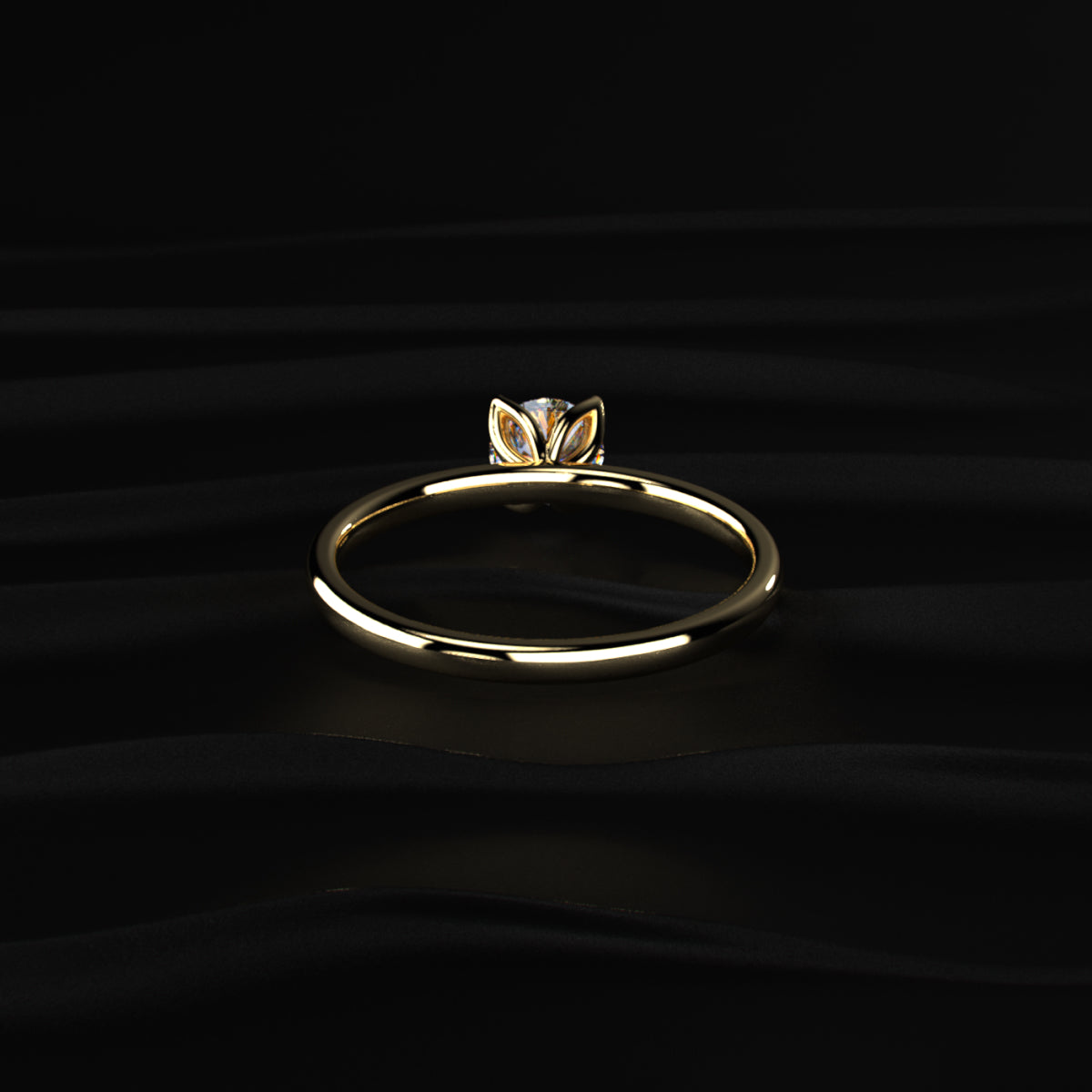Round Diamond Tulip Setting Ring