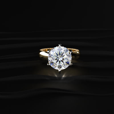 5 Carat Round Diamond Solitaire Ring | Earthly Jewels