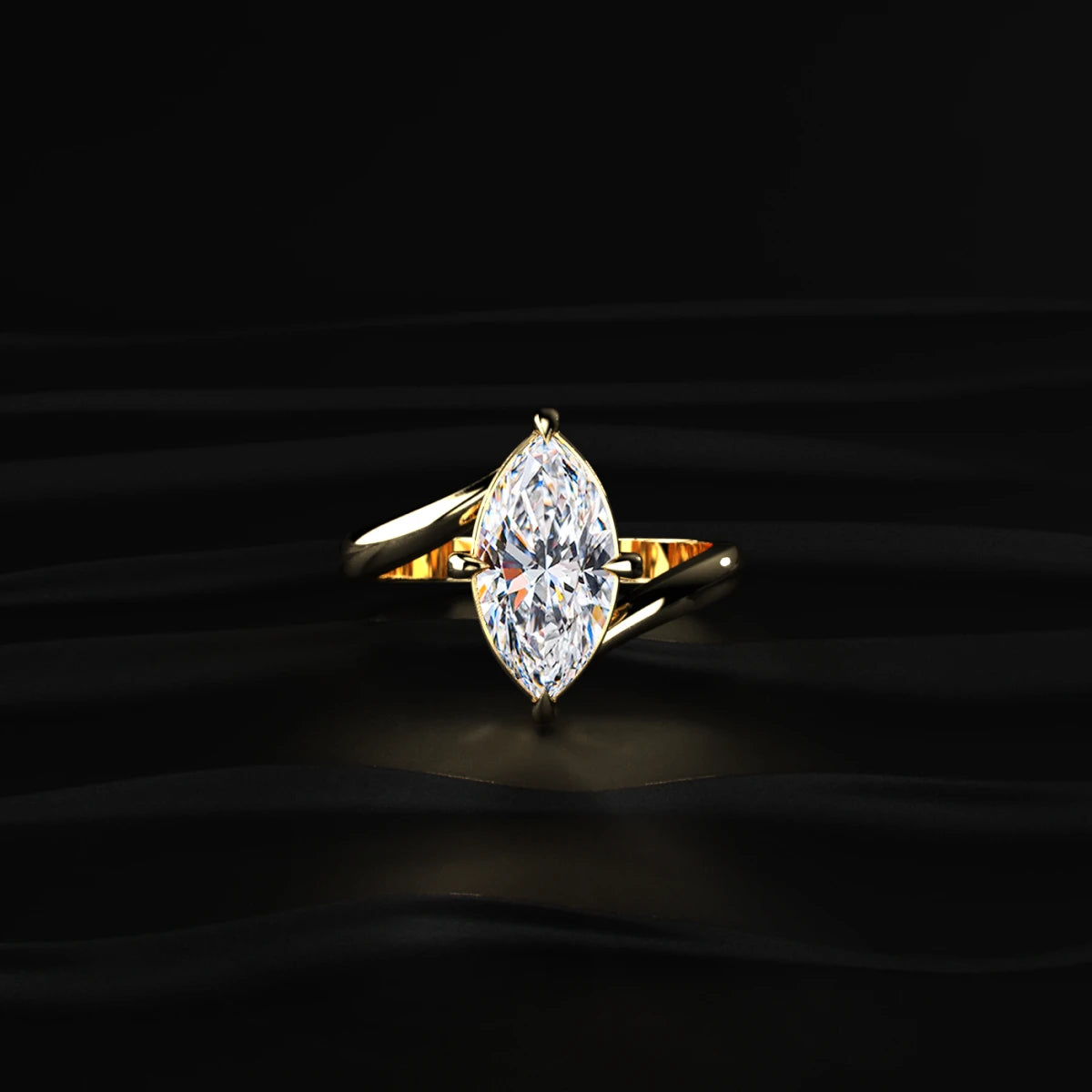 3 Carat Marquise Diamond Ring With Stack Ring | Earthly Jewels
