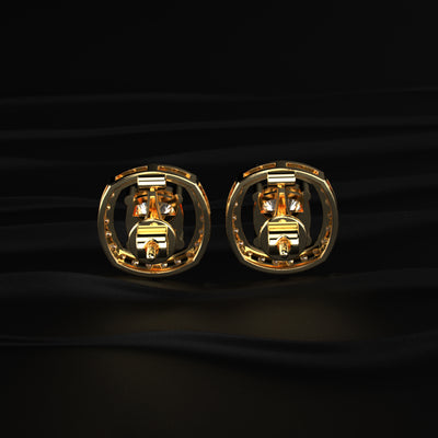 Cushion Cut Stud Earrings With Detachable Halo | Earthly Jewels