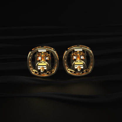 Cushion Cut Stud Earrings With Detachable Halo | Earthly Jewels