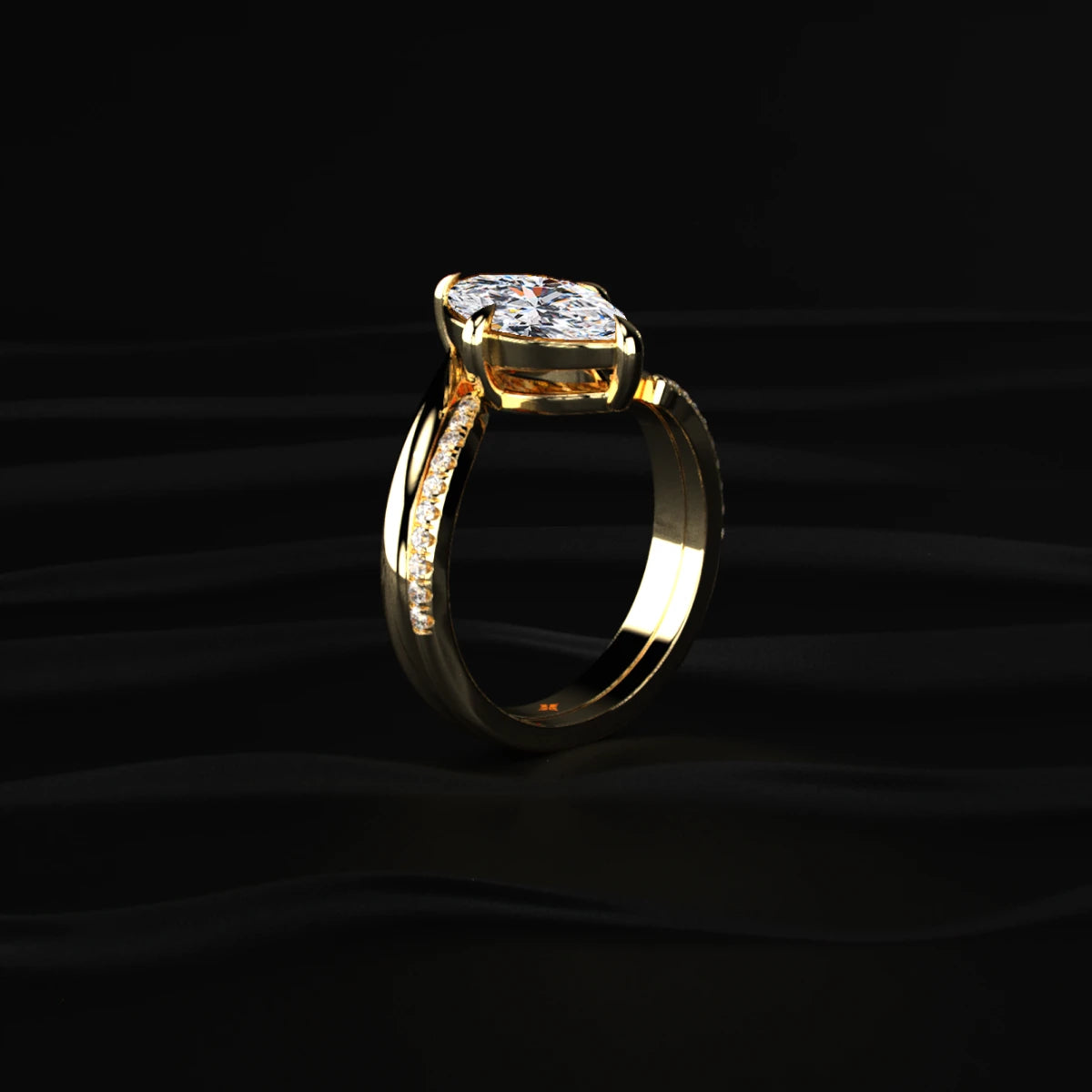 3 Carat Marquise Diamond Ring With Stack Ring | Earthly Jewels