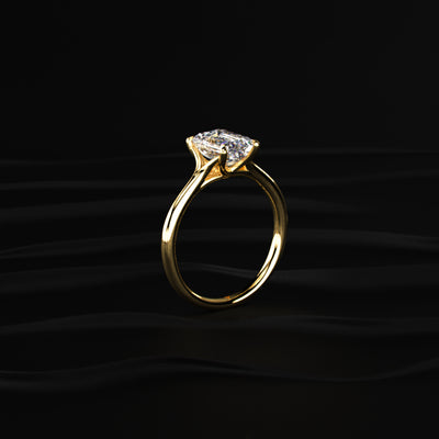 Emerald Solitaire Split Shank Engagement Ring | Earthly Jewels