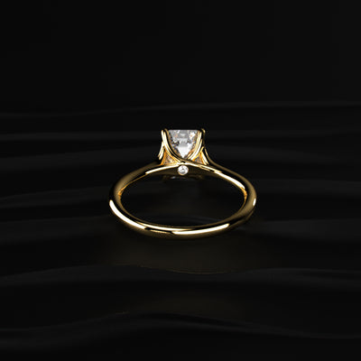 Emerald Solitaire Split Shank Engagement Ring | Earthly Jewels