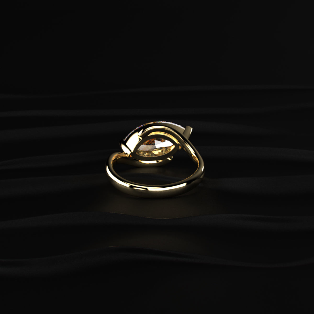 Marquise diamond Ring With Bypass Setting |Earthly jewels