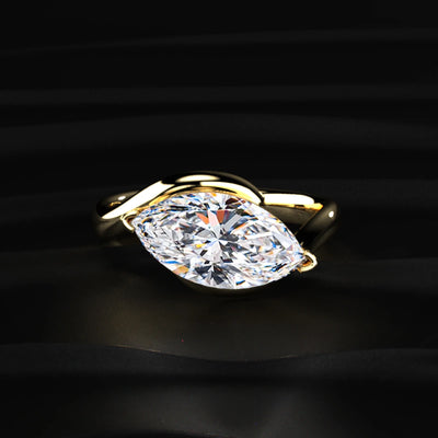 Marquise diamond Ring With Bypass Setting |Earthly jewels