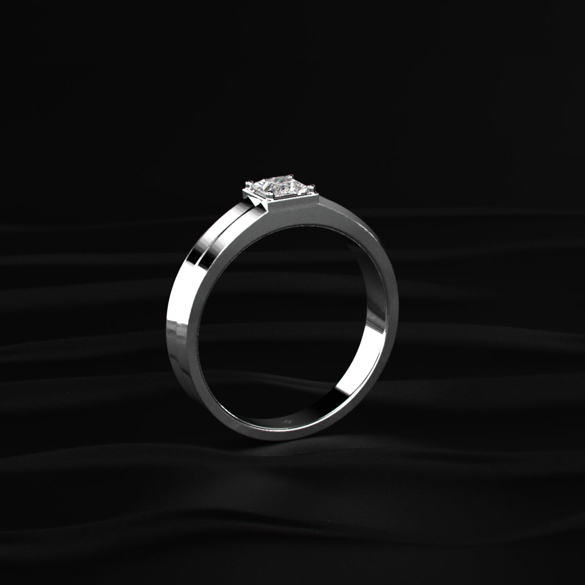 0.50 Ct Princess Men's Diamond Ring | Earthly Jewels