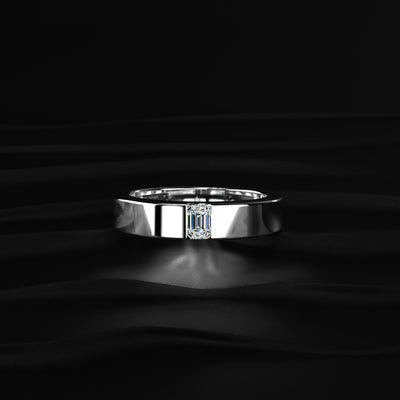 Emerald Cut Diamond Men’s Wedding Band | Earthly Jewels