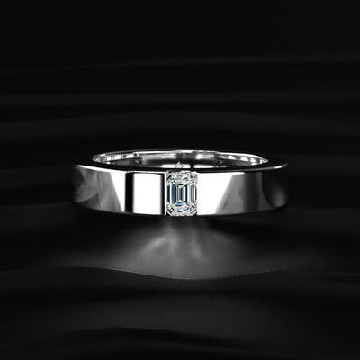 Emerald Cut Diamond Men’s Wedding Band | Earthly Jewels