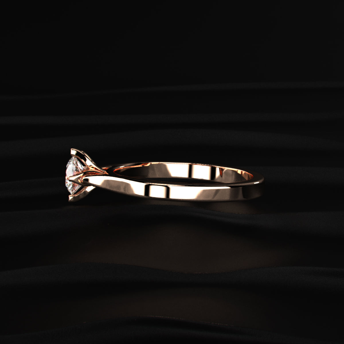 0.5ct Round Diamond Tulip Prong Ring