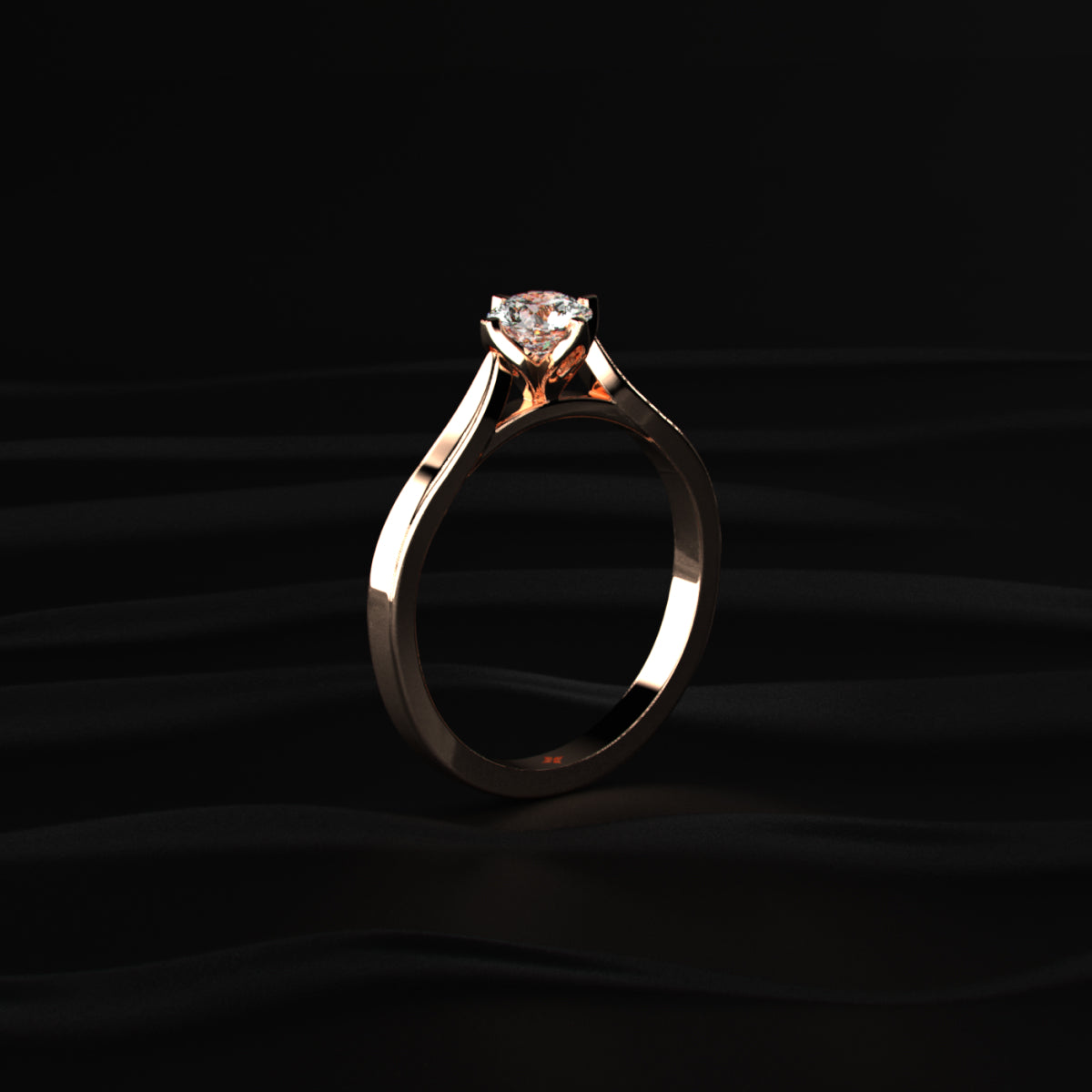 0.5ct Round Diamond Tulip Prong Ring