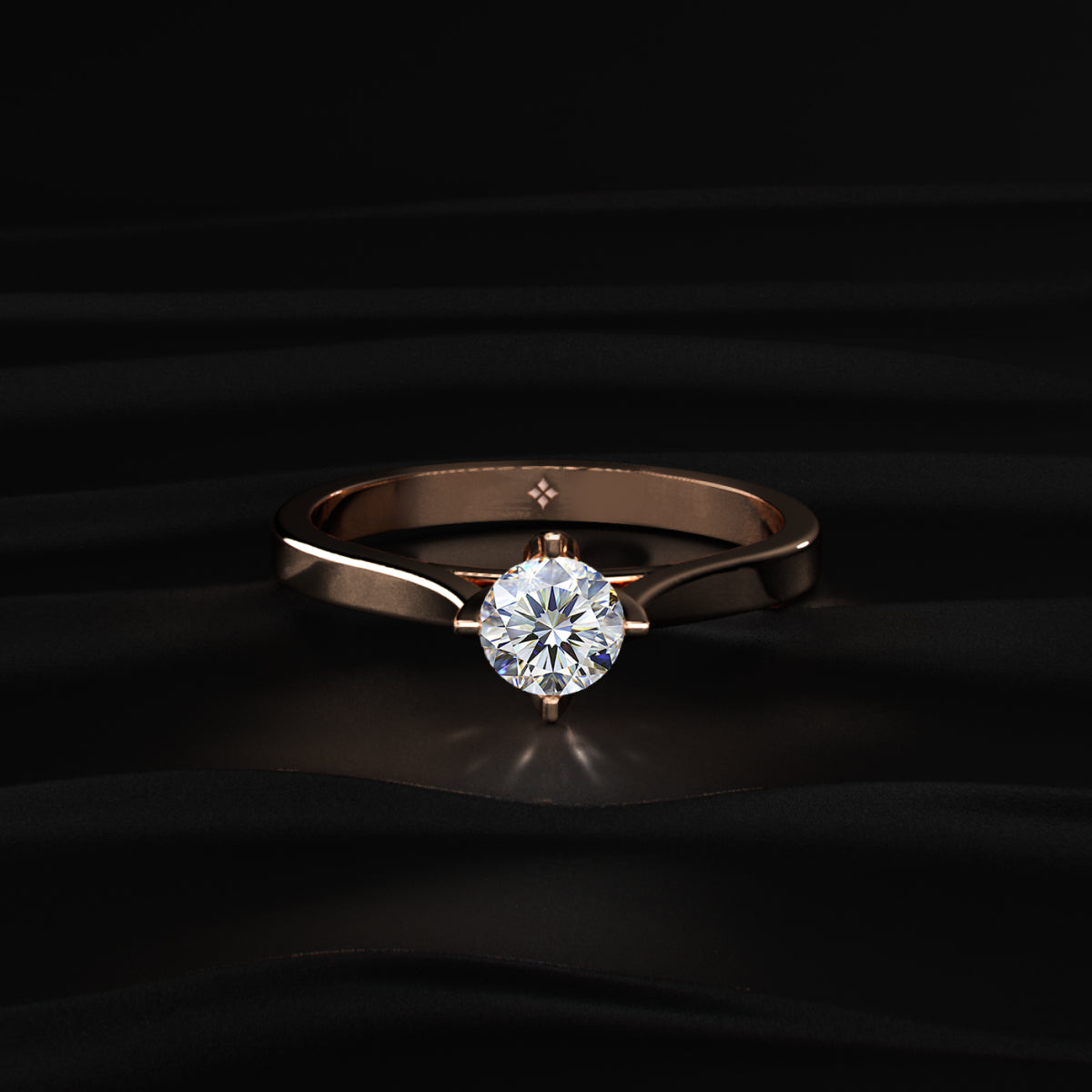 0.5ct Round Diamond Tulip Prong Ring