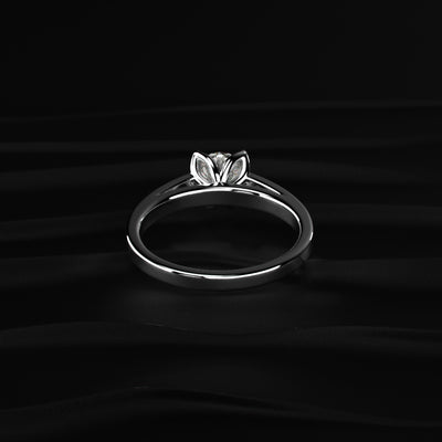 0.5 ct Round Diamond Pave Floral Prong Ring | Earthly Jewels