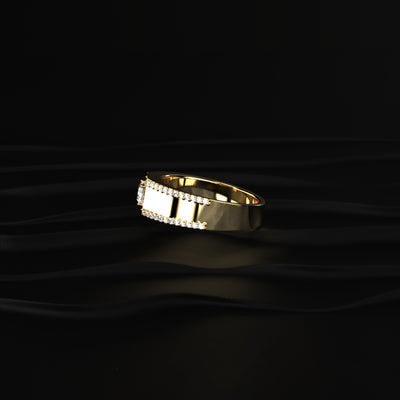 Radiant Solitaire Men'S Ring With Accent Stone | Earthly Jewels