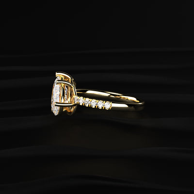 Oval And Pear Toi-Et-Moi Ring With Pave Band | Earthly Jewels