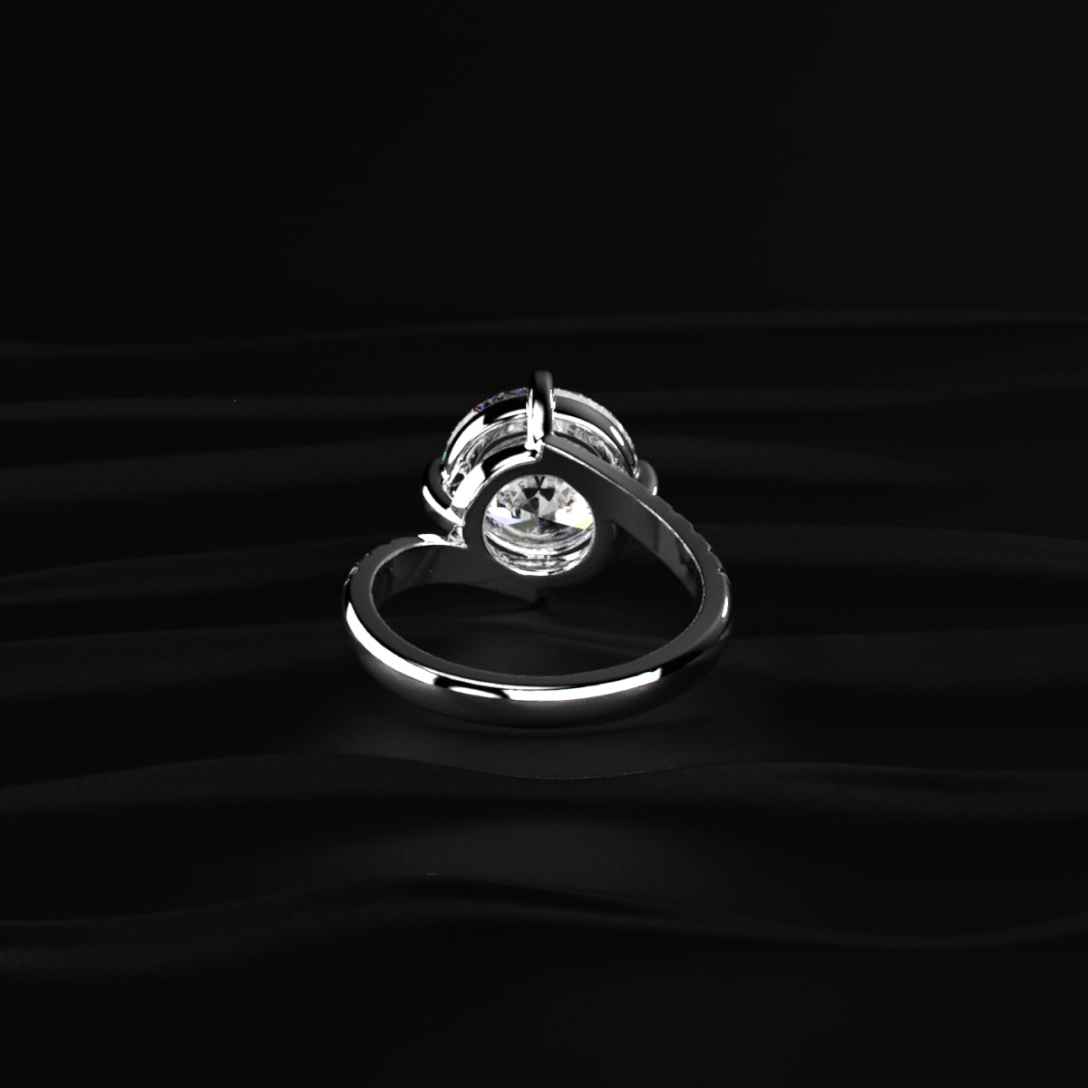 Round Diamond Solitaire Ring With Pave Band | Earthly Jewels