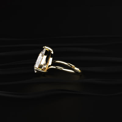 Pear Shaped Diamond Fluid Ring With Stack Band | Earthly Jewels