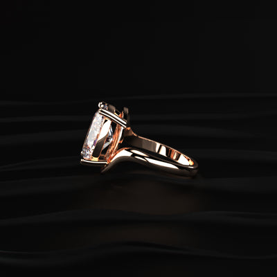 Oval Solitaire Diamond Bypass Setting Ring | Earthly Jewels