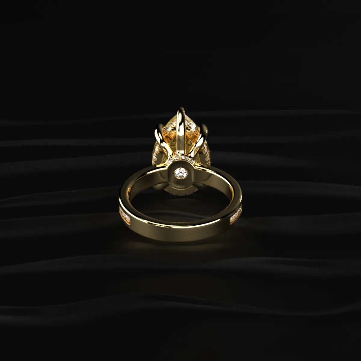 Yellow Pear Solitaire Ring With Channel Setting | Earthly Jewels