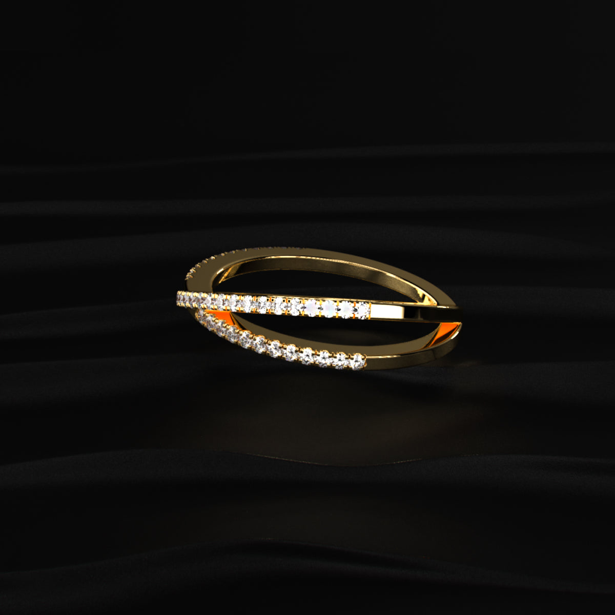 Crisscross Diamond Ring