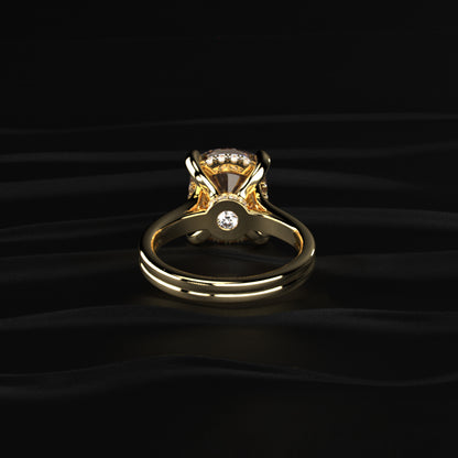 Yellow Cushion Solitaire Double Band Ring | Earthly Jewels