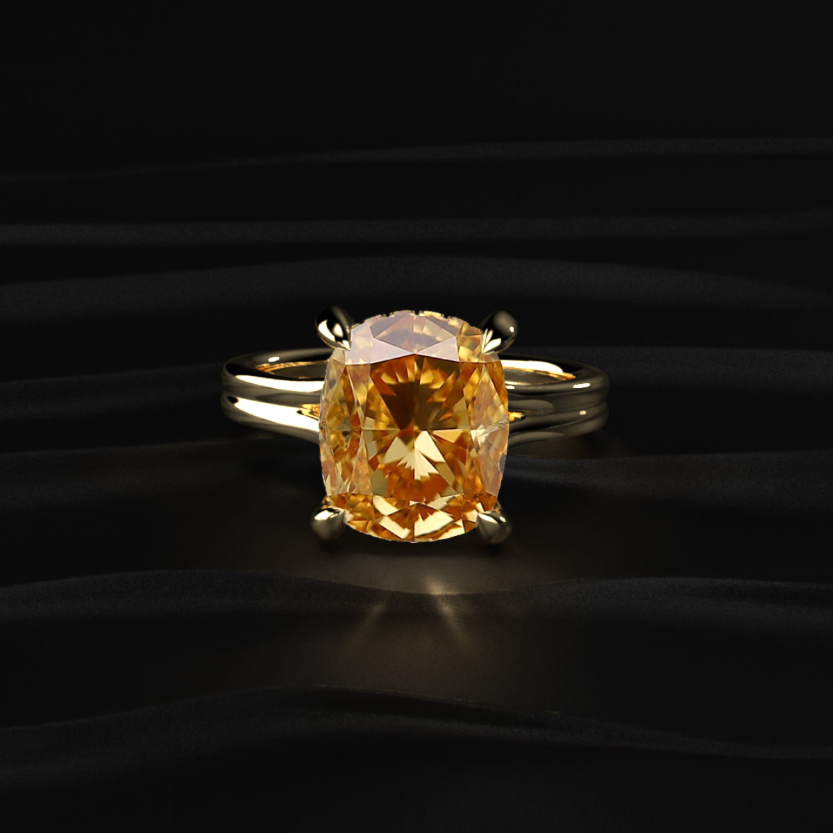 Yellow Radiant Cut Lab Diamond Stud Earring | Earthly Jewels