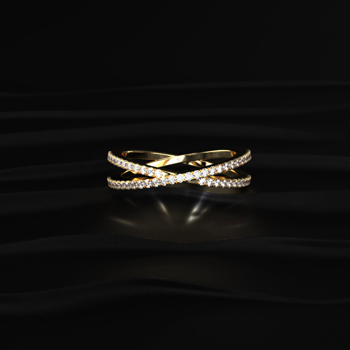 Crisscross Diamond Ring
