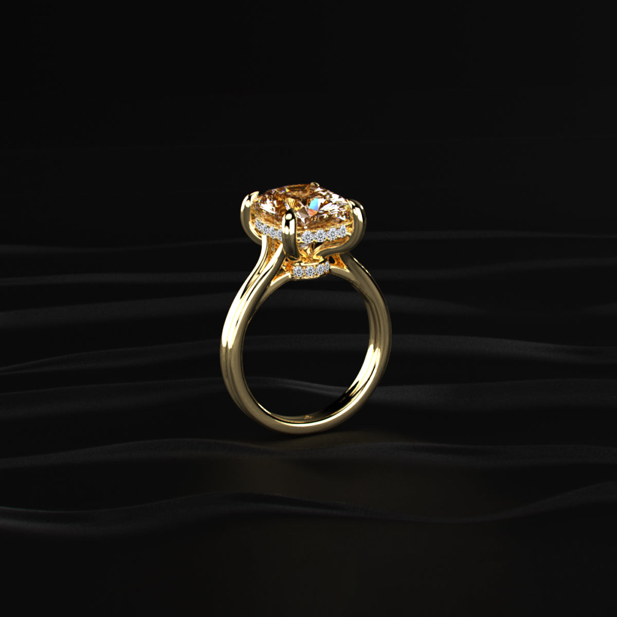 Yellow Radiant Cut Lab Diamond Stud Earring | Earthly Jewels
