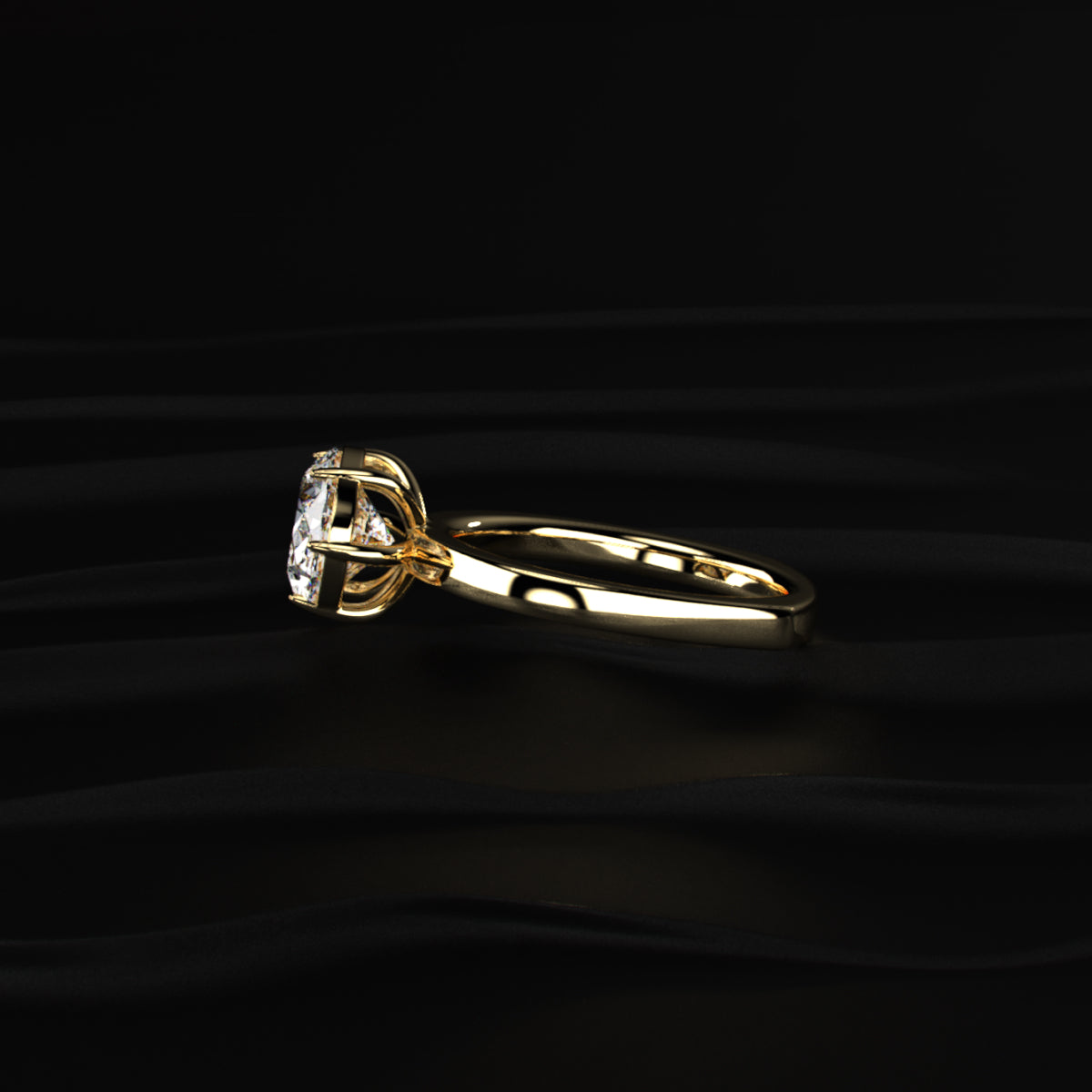East West Oval Solitaire Engagement Ring | Earthly Jewels