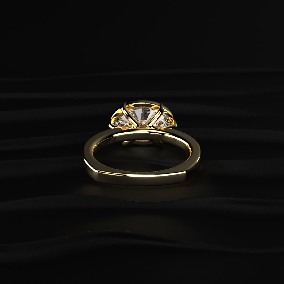 East West Oval Solitaire Engagement Ring | Earthly Jewels