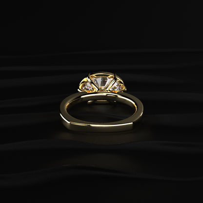East West Oval Solitaire Engagement Ring | Earthly Jewels