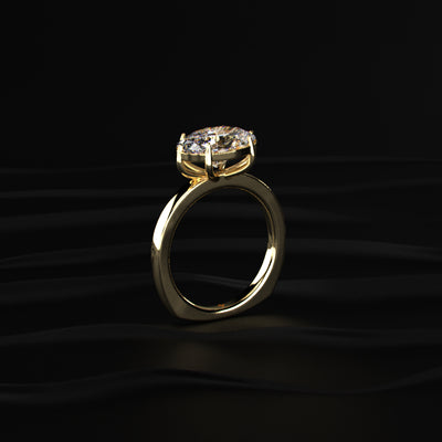 East West Oval Solitaire Engagement Ring | Earthly Jewels