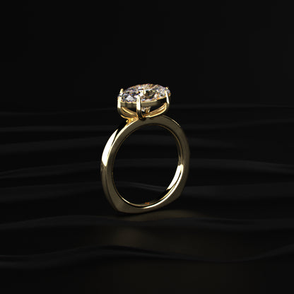 East West Oval Solitaire Engagement Ring | Earthly Jewels