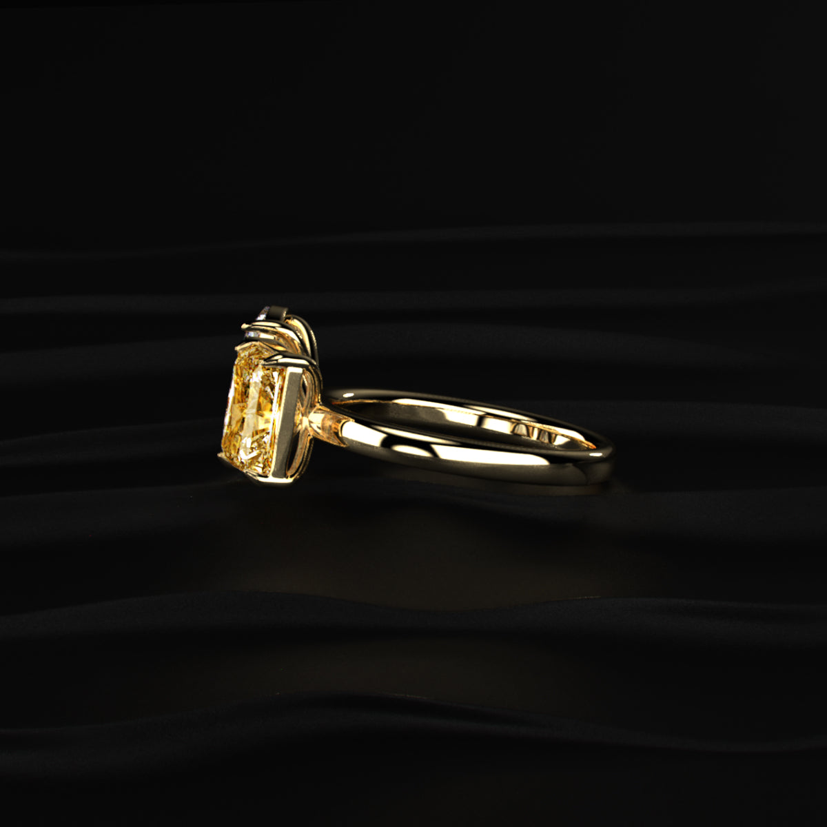 Fancy Yellow Radiant And Oval Toi Et Moi Ring | Earthly  Jewels
