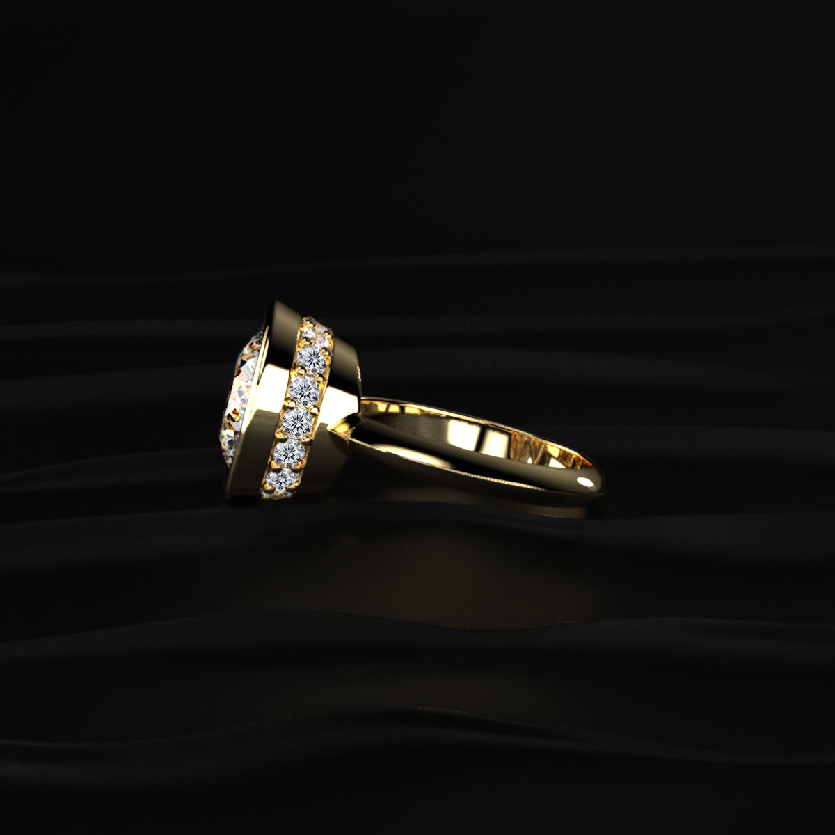 Round Diamond Solitaire Engagement Ring Bezel Setting | Earthly Jewels