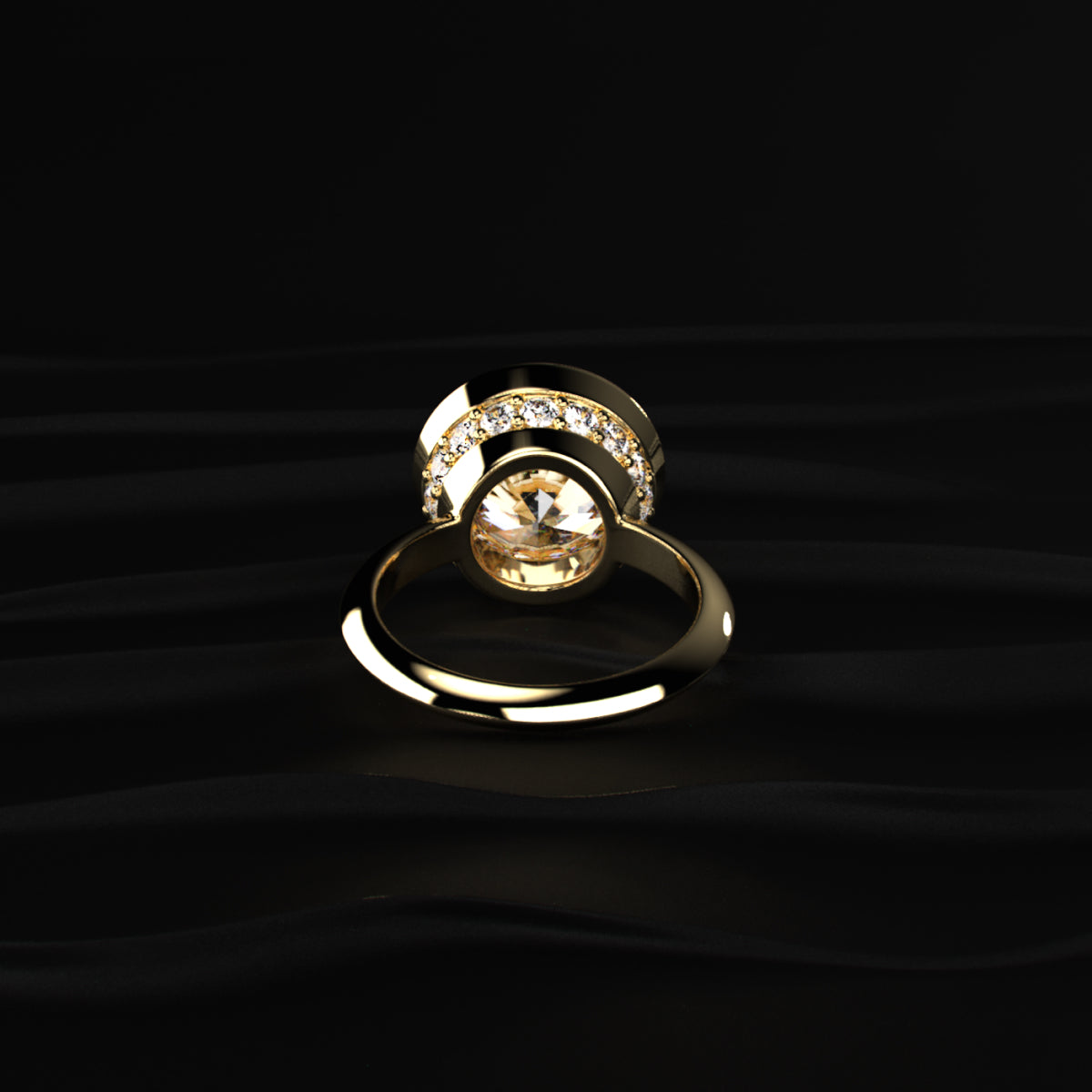 Round Diamond Solitaire Engagement Ring Bezel Setting | Earthly Jewels