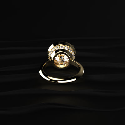 Round Diamond Solitaire Engagement Ring Bezel Setting | Earthly Jewels